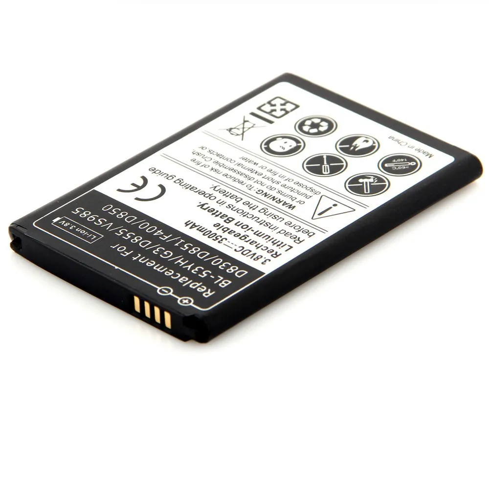 3500mAh High Capacity Lithium Rechargeable Batteria Replacement For LG G3 D855 VS985 D830 D851 F400 D850 Battery 3.8V
3500mAh High Capacity Lithium Rechargeable Batteria Replacement For LG G3 D855 VS985 D830 D851 F400 D850 Battery 3.8V