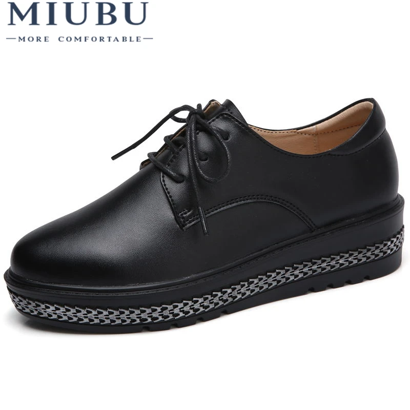 MIUBU 2019 New Women Platform Shoes Woman Genuine Leather Ballet Flats Lace Up Female Casual Heels Oxford Shoes For Women
MIUBU 2019 New Women Platform Shoes Woman Genuine Leather Ballet Flats Lace Up Female Casual Heels Oxford Shoes For Women