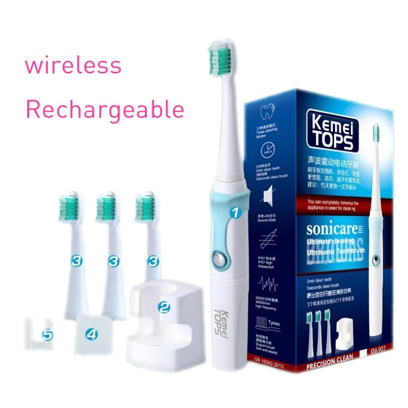 KEMEI Electric Toothbrush Ultrasonic Smart Tooth brush Rotation Type Waterproof Oral Hygiene Dental Care b pro teethbrush KM-907
KEMEI Electric Toothbrush Ultrasonic Smart Tooth brush Rotation Type Waterproof Oral Hygiene Dental Care b pro teethbrush KM-907