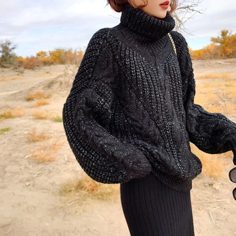 RUGOD New Solid Women Sweater Turtleneck Thick Knitted Warm Winter Clothes Casual Korean Style Women Pullovers pull femme hiver
RUGOD New Solid Women Sweater Turtleneck Thick Knitted Warm Winter Clothes Casual Korean Style Women Pullovers pull femme hiver
