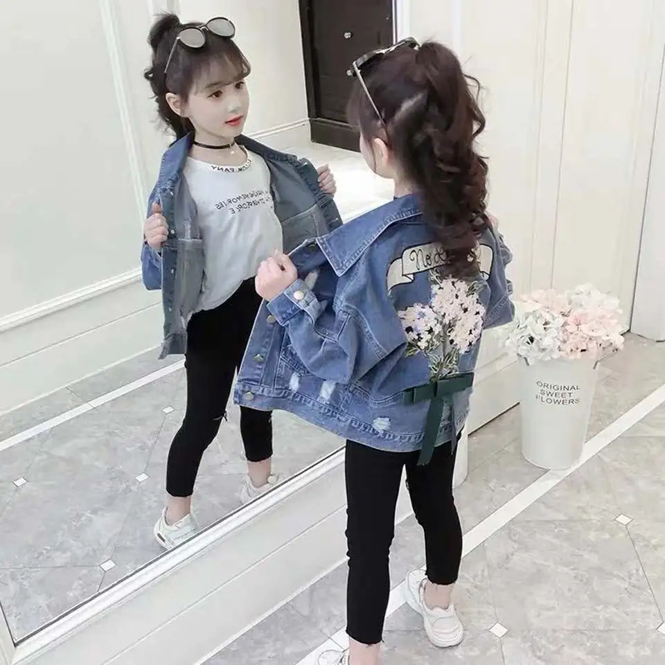 Girls Denim Jacket Spring 2019 Jackets Toddler Kids Cotton Blue Tops Flower Bow Coats for Teenagers Children Clothes 5 6 8 12Y
Girls Denim Jacket Spring 2019 Jackets Toddler Kids Cotton Blue Tops Flower Bow Coats for Teenagers Children Clothes 5 6 8 12Y