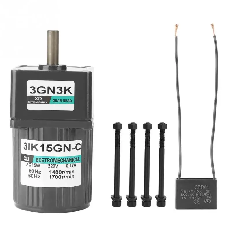 3IK15GN-C 15W 220V AC Motor Single Phase Low Constant Speed Metal Gear Box Motor With Capacitance Screws
3IK15GN-C 15W 220V AC Motor Single Phase Low Constant Speed Metal Gear Box Motor With Capacitance Screws