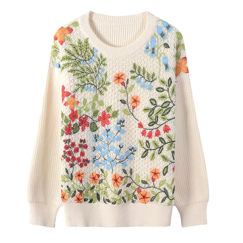 Runway Hollow Out Jumper 2018 Autumn Winter Flora Embroidery Knitted Sweater Women Pullover Long Sleeve High Quality Clothes
Runway Hollow Out Jumper 2018 Autumn Winter Flora Embroidery Knitted Sweater Women Pullover Long Sleeve High Quality Clothes