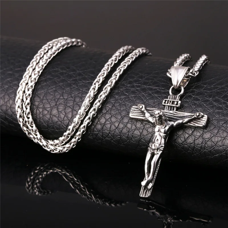 IYOE Men Vintage Cross Necklace Pendant Jesus Christ Crucifix Necklaces Religious Crystal Rhinestone Titanium Chain Jewelry
IYOE Men Vintage Cross Necklace Pendant Jesus Christ Crucifix Necklaces Religious Crystal Rhinestone Titanium Chain Jewelry