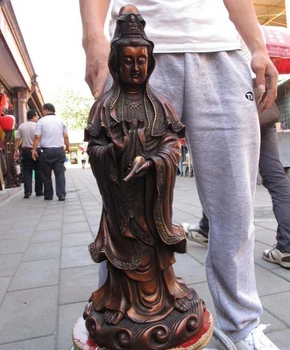 Collectible bronze Chinese Red Bronze Copper Bodhisattva Kwan-Yin GuanYin Hold bottle Buddha Statue
Collectible bronze Chinese Red Bronze Copper Bodhisattva Kwan-Yin GuanYin Hold bottle Buddha Statue