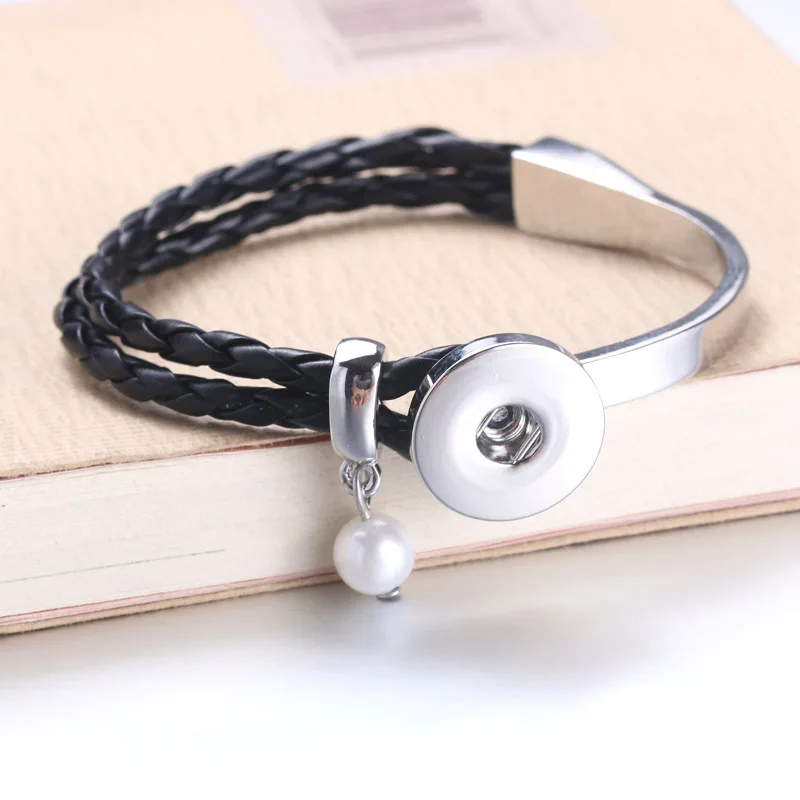 Metal Pearl Snap Leather Bracelet Retro Handmade Braided Leather Snap Button Bracelet Bangles fit 18MM Snap Jewelry 5497
Metal Pearl Snap Leather Bracelet Retro Handmade Braided Leather Snap Button Bracelet Bangles fit 18MM Snap Jewelry 5497