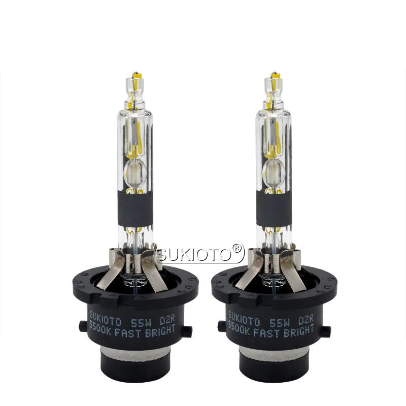 SUKIOTO Car xenon Headlight bulbs D2S D2R D4S D4R 55W 5500K Fast Bright xenon white hid lamps metal D2S hid projector lens lamp (5)