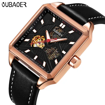 Top Brand Square Dial Design Automatic Watch Hollow Engraving Rose Gold Case Leather Skeleton Mechanical Watch Men Luxury relojo
Top Brand Square Dial Design Automatic Watch Hollow Engraving Rose Gold Case Leather Skeleton Mechanical Watch Men Luxury relojo