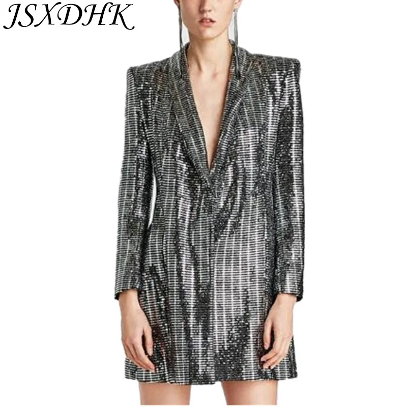 JSXDHK Spring Women Blazer Coat 2019 Runway Sequins Gilding Shining Long Sleeve Notched Collar Slim Luxury Jacket Long Coat
JSXDHK Spring Women Blazer Coat 2019 Runway Sequins Gilding Shining Long Sleeve Notched Collar Slim Luxury Jacket Long Coat