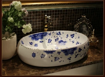 Oval Bathroom Cloakroom Europe Art wash basin Ceramic vessel Counter Top Wash Basin Bathroom Sink ceramic patterned wash basin
Oval Bathroom Cloakroom Europe Art wash basin Ceramic vessel Counter Top Wash Basin Bathroom Sink ceramic patterned wash basin