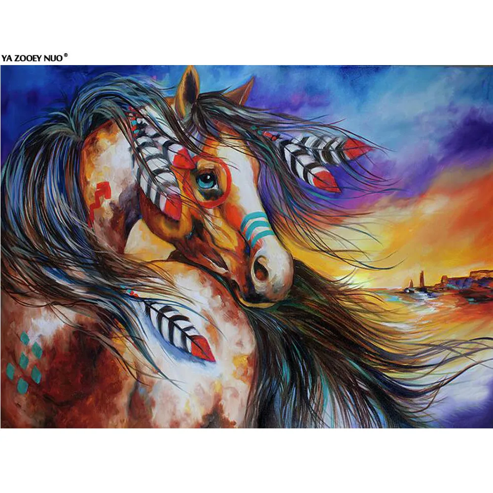 Full Square Drill 5D embroidery Feather horse Diamond mosaic Indian horse DIY Diamond painting Cross stitch Home decor YU392
Full Square Drill 5D embroidery Feather horse Diamond mosaic Indian horse DIY Diamond painting Cross stitch Home decor YU392