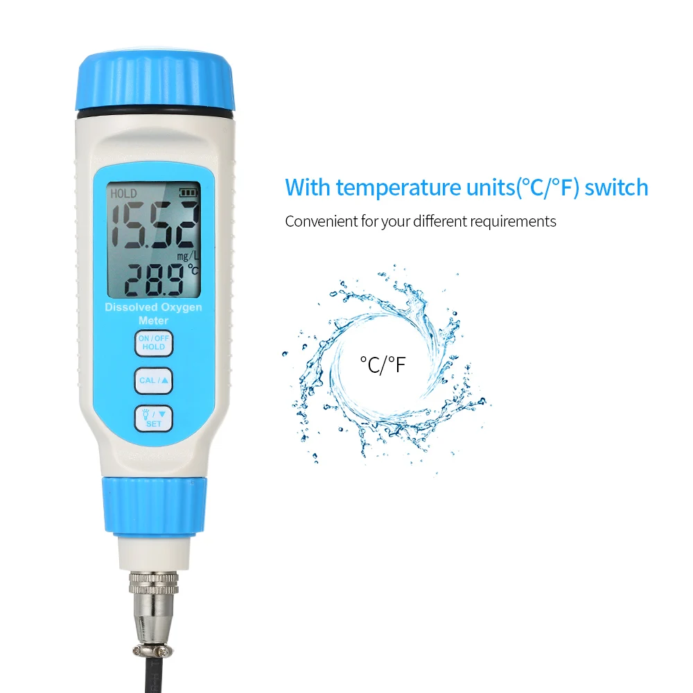 2 In 1 Digital Dissolved Oxygen Detector Thermometer DO Meter Pen Type Water Quality Tester With Backlight Large LCD Display
2 In 1 Digital Dissolved Oxygen Detector Thermometer DO Meter Pen Type Water Quality Tester With Backlight Large LCD Display