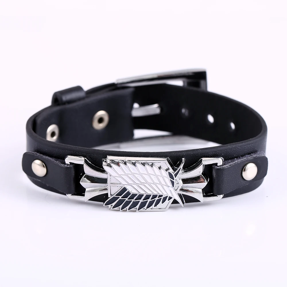 J Store Anime Attack on Titan Silver Alloy Scout Regiment Bracelet 26cm PU Leather Bracelet For Cosplay Jewelry Pulsera
J Store Anime Attack on Titan Silver Alloy Scout Regiment Bracelet 26cm PU Leather Bracelet For Cosplay Jewelry Pulsera