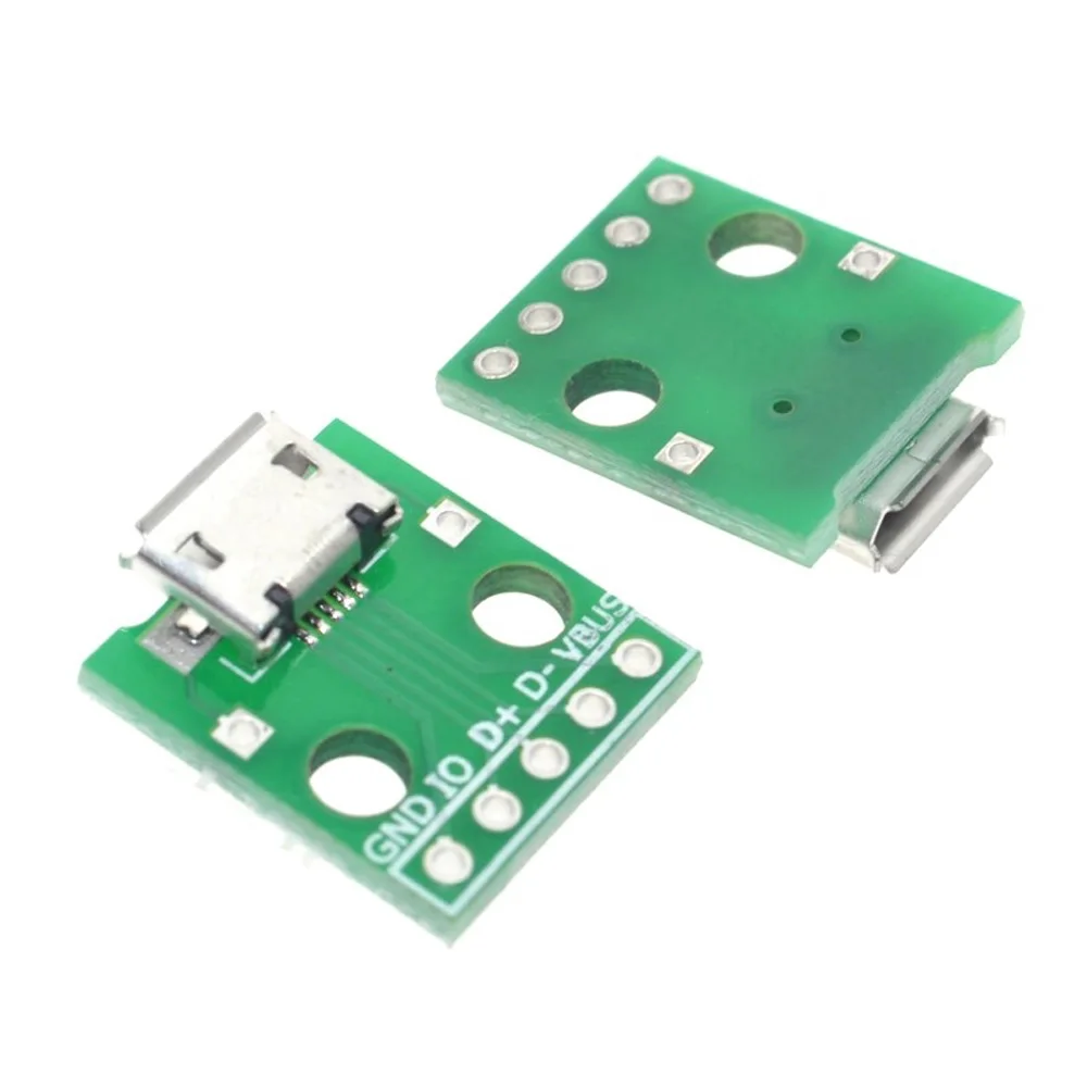 1 шт. адаптер MICRO USB DIP 5 контактный разъем мама тип B конвертер pcb pinboard 2