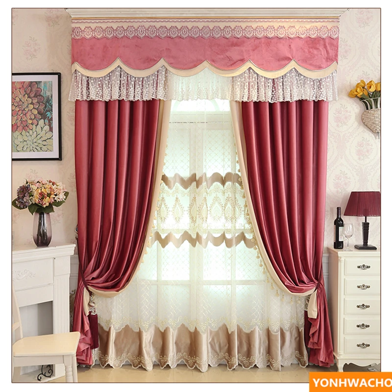 Custom curtains high quality luxury European pink splice thick Italian velvet cloth blackout curtain tulle valance drapes N949
Custom curtains high quality luxury European pink splice thick Italian velvet cloth blackout curtain tulle valance drapes N949