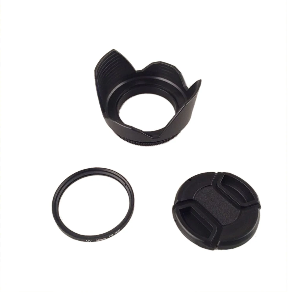 For Nikon For Canon 49/52/55/58/62/67/72/77/82mm Lens Hood + Lens Cap + 58mm UV Lens Filter DSLR Camera Lens Accessories
For Nikon For Canon 49/52/55/58/62/67/72/77/82mm Lens Hood + Lens Cap + 58mm UV Lens Filter DSLR Camera Lens Accessories