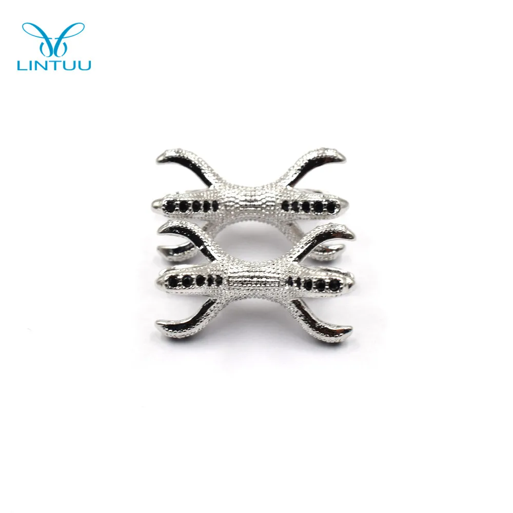5Pcs/Lot Leopard Head Claw Zircon Gem Stones Micro Pave Connector Bracelet Charm Beads Gunmetal Silver 10x21mm Wholesale 2018
5Pcs/Lot Leopard Head Claw Zircon Gem Stones Micro Pave Connector Bracelet Charm Beads Gunmetal Silver 10x21mm Wholesale 2018