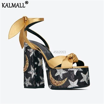 KALMALL Embroidery Leather Chunky High Heels Summer Shoes Woman Knotted Ankle Strappy Platform Gladiator Sandals Plus Size 43
KALMALL Embroidery Leather Chunky High Heels Summer Shoes Woman Knotted Ankle Strappy Platform Gladiator Sandals Plus Size 43