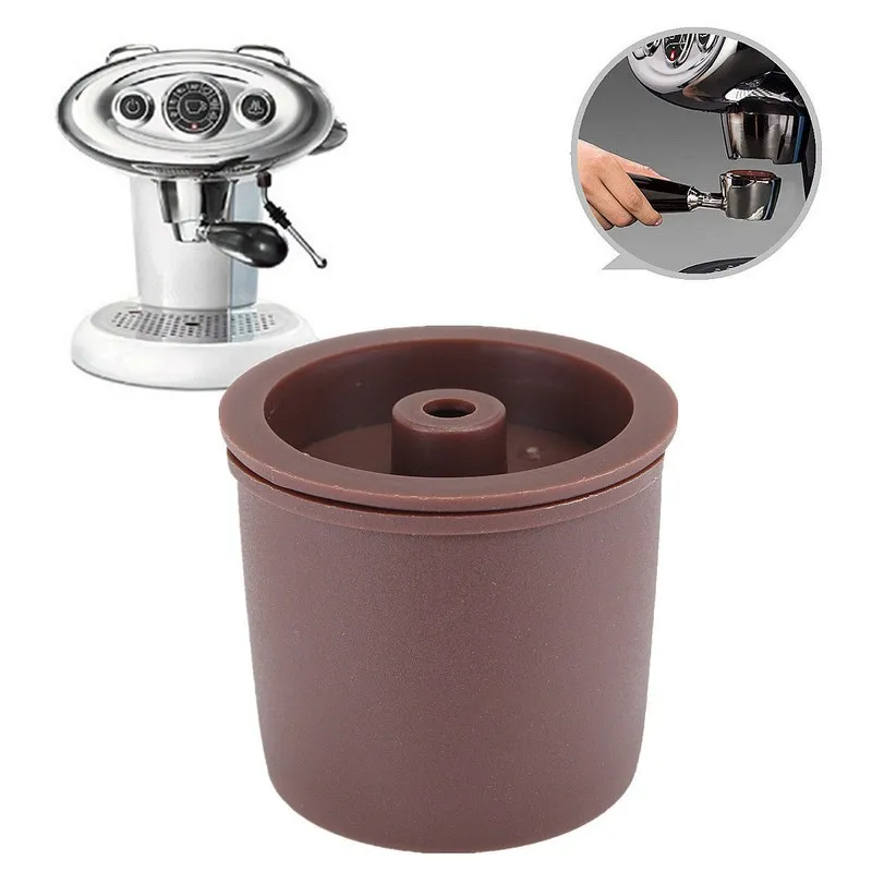 4/10pcs Brown Reusable Coffee Capsule Plastic Filter Baskets Refillable Bar Tool Tea Funnel Cup | Дом и сад