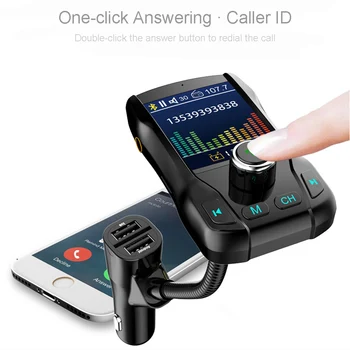 Wireless Bluetooth FM Transmitter 350 Rotatable Car MP3 Audio receiver with 5V 2.1A Dual USB charging ports Handsfree Car Kit GT
Wireless Bluetooth FM Transmitter 350 Rotatable Car MP3 Audio receiver with 5V 2.1A Dual USB charging ports Handsfree Car Kit GT