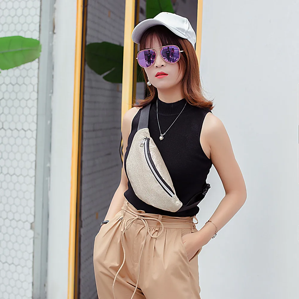 Fashion Women Bling fanny pack waist bag Sequins money belt Shoulder Bag Messenger Bag Chest Bag sac banane femme nerka torebka
Fashion Women Bling fanny pack waist bag Sequins money belt Shoulder Bag Messenger Bag Chest Bag sac banane femme nerka torebka