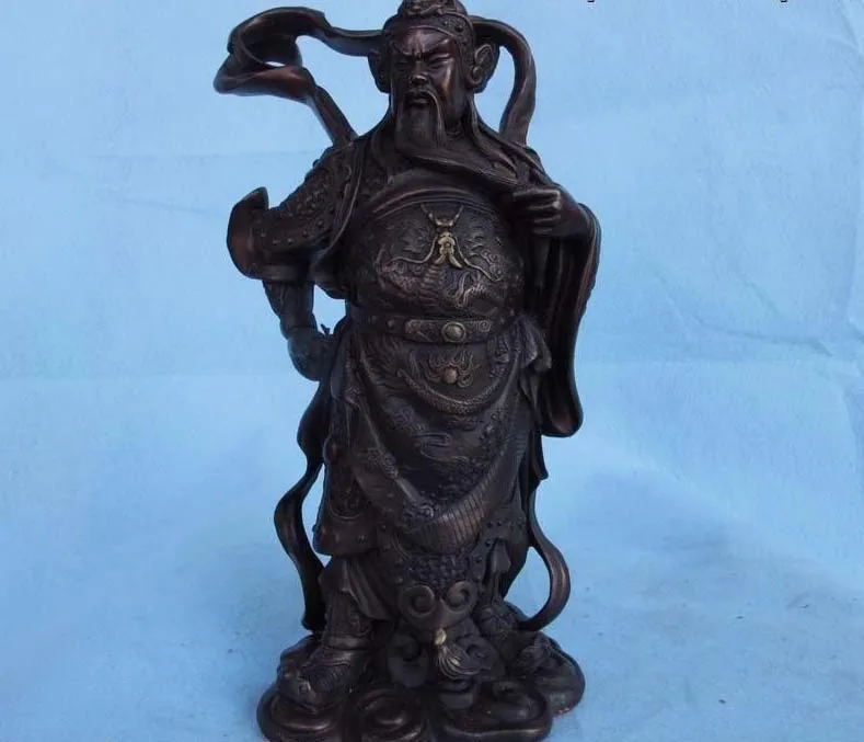 10 Chinese Folk Red Bronze Copper Dragon Warrior Guan Gong Guan Yu Buddha Statue
10 Chinese Folk Red Bronze Copper Dragon Warrior Guan Gong Guan Yu Buddha Statue