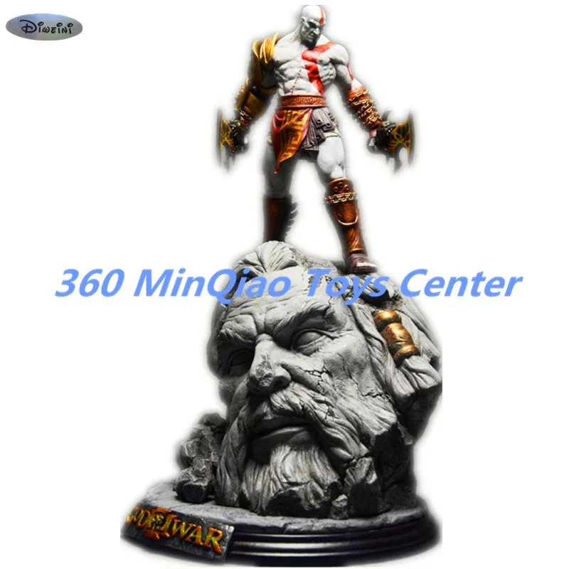 

New God Of War 3 Kratos on Zeus Head Resin FIGURE Statue Fans Collection 26cm RETAIL BOX WU784