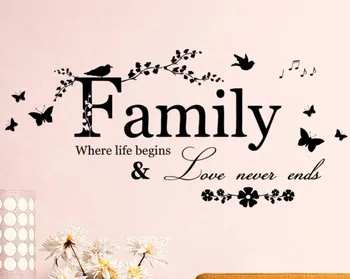 Removable Creative Family Whear Life begins Love never ends Wall Decal Sticker for Bedroom Door Home Decor
Removable Creative Family Whear Life begins Love never ends Wall Decal Sticker for Bedroom Door Home Decor