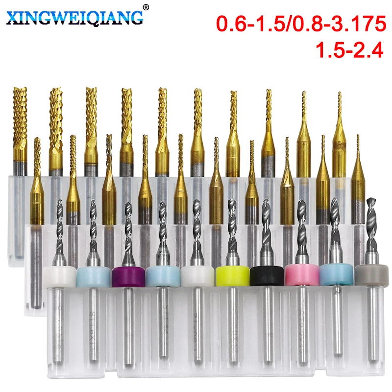 10pcs/set 0.6-3.175mm PCB End Mill Set HSS Flute Milling Cutter Router Bit CNC Mill Drill Bit For Power Tools
10pcs/set 0.6-3.175mm PCB End Mill Set HSS Flute Milling Cutter Router Bit CNC Mill Drill Bit For Power Tools
