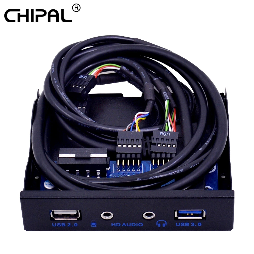 CHIPAL 20Pin 4 Port USB 2.0 USB 3.0 Hub HD Audio3.5mm Earphone Jack Mic Interface PC Front Panel for Desktop 3.5 Inch Floppy Bay
CHIPAL 20Pin 4 Port USB 2.0 USB 3.0 Hub HD Audio3.5mm Earphone Jack Mic Interface PC Front Panel for Desktop 3.5 Inch Floppy Bay