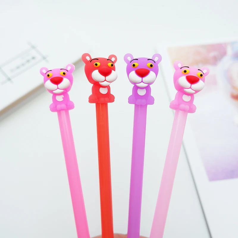

4 pcs/lot Cute cartoon Pink tiger Gel Pen kawaii stationery School Supplies Office Supplies Cute writting pens paperlaria