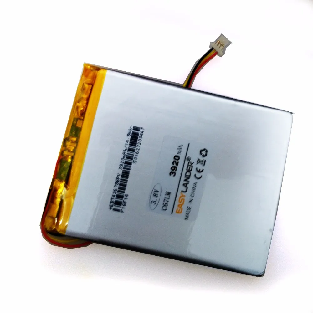 3920mAh Battery for Onyx BOOX C67ML E-Book New Li-po Polymer Rechargeable Accumulator Pack Replacement
3920mAh Battery for Onyx BOOX C67ML E-Book New Li-po Polymer Rechargeable Accumulator Pack Replacement