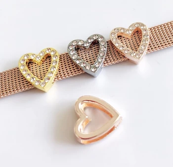 10pcs, DIY accessory, Full Rhinestone Heart Slide Charm Bead DIY 8MM Pet Collar Wristband
10pcs, DIY accessory, Full Rhinestone Heart Slide Charm Bead DIY 8MM Pet Collar Wristband