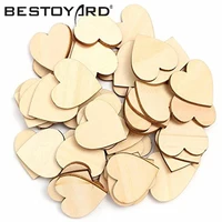 50PCS DIY Wooden Heart Kids Birthday Party Supplies Diy Scrapbook Craft Wedding Decoration Valentine'S Day image