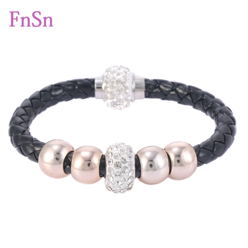 Hot Bracelets For Women Fill Crystal Stones Leather Strand Bracelet With Magnetic Clasp Wristband Rope Braided Bracelets Jewelry
Hot Bracelets For Women Fill Crystal Stones Leather Strand Bracelet With Magnetic Clasp Wristband Rope Braided Bracelets Jewelry