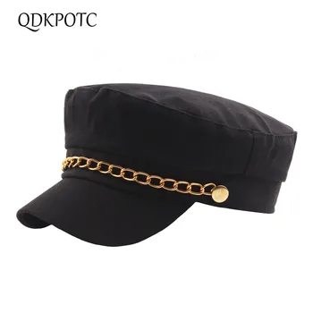 QDKPOTC Fashion High Quality Berets men Women Spring Autumn Winter Hats Felt Cap Ladies Golden Chain student Hat Newsboy Caps
QDKPOTC Fashion High Quality Berets men Women Spring Autumn Winter Hats Felt Cap Ladies Golden Chain student Hat Newsboy Caps