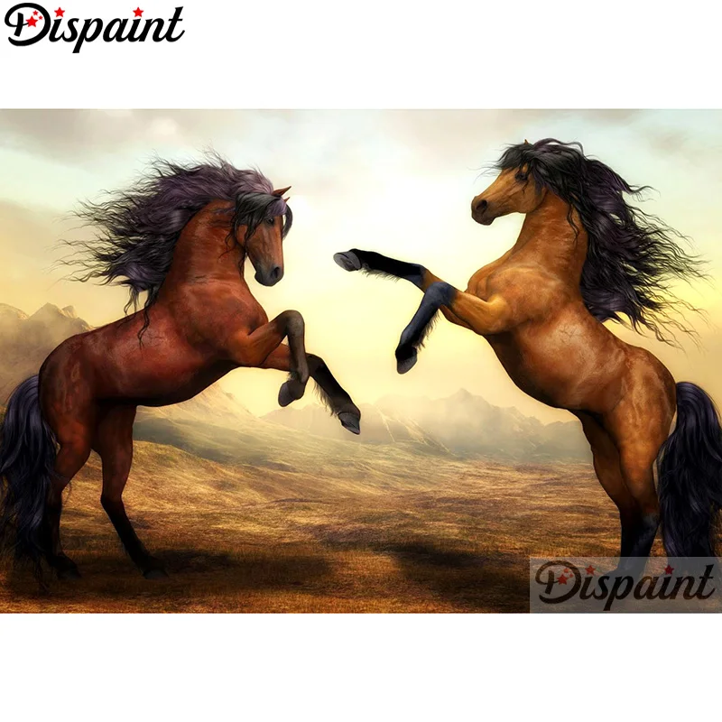 

Dispaint Full Square/Round Drill 5D DIY Diamond Painting "Animal horse scenery"3D Embroidery Cross Stitch Home Decor Gift A12091