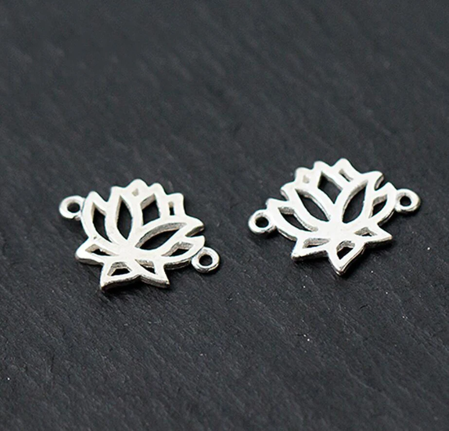 2x 925 Solid Solid Sterling Silver Lotus Charm Link Connector For Men Women DIY A2010
2x 925 Solid Solid Sterling Silver Lotus Charm Link Connector For Men Women DIY A2010
