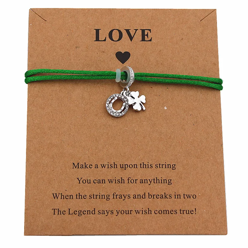 Silver Four-leaf Clover Fortune Shamrock Charms Bracelets Adjustable knot Handmade Jewelry Women Men Lover's Friendship Gift
Silver Four-leaf Clover Fortune Shamrock Charms Bracelets Adjustable knot Handmade Jewelry Women Men Lover's Friendship Gift