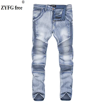 Tops 2017 men's Fashion casual Jeans men autumn pleated decorate youth pop full length jeans pants light blue black color S-XXL
Tops 2017 men's Fashion casual Jeans men autumn pleated decorate youth pop full length jeans pants light blue black color S-XXL
