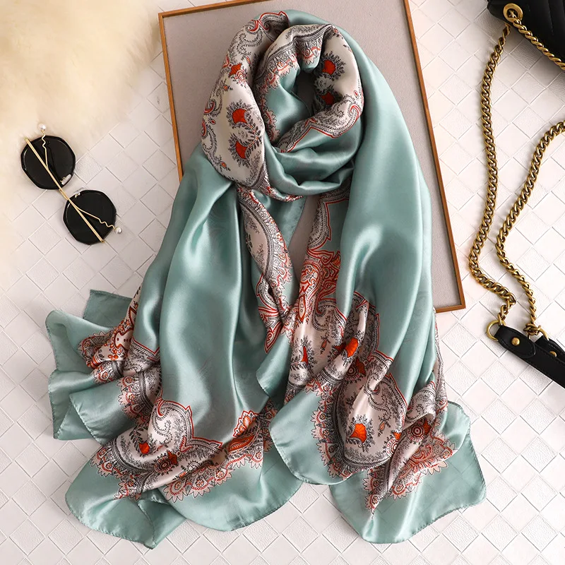 2019 New Silk Scarf for Women Luxury Designer Print Pashmina Scarves Lady Summer Beach Shawl Female Foulard Hijab Scarfs
2019 New Silk Scarf for Women Luxury Designer Print Pashmina Scarves Lady Summer Beach Shawl Female Foulard Hijab Scarfs