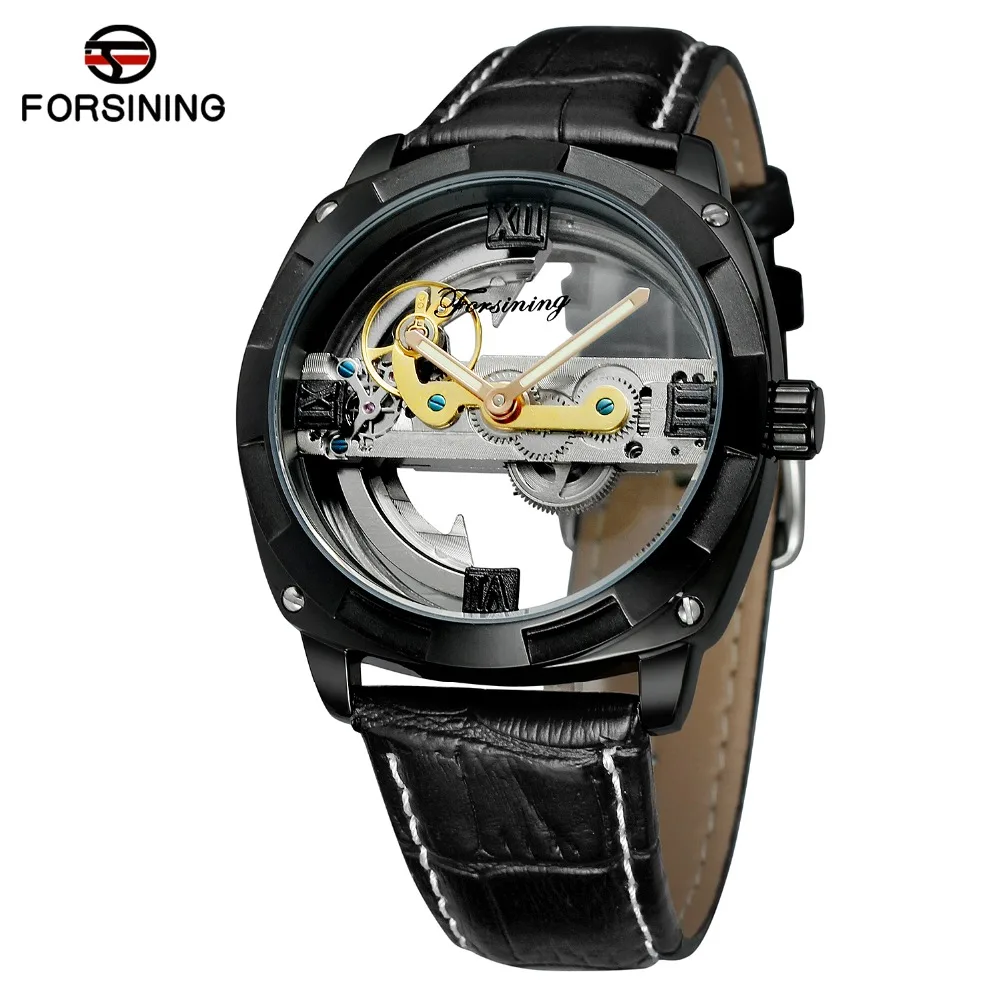 Forsining Classic Men's Watch Transparent Skeleton Automatic Genuine Leather Strap Wristwatch Free Shipping Gift FSG9418M3
Forsining Classic Men's Watch Transparent Skeleton Automatic Genuine Leather Strap Wristwatch Free Shipping Gift FSG9418M3