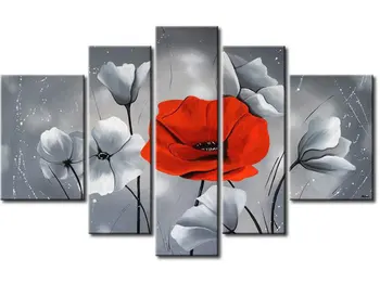 Hand Paint Fine Art Oil Painting On Canvas For Sale 5 Panels Wall Art Flower For Bedroom Decoration with framed
Hand Paint Fine Art Oil Painting On Canvas For Sale 5 Panels Wall Art Flower For Bedroom Decoration with framed