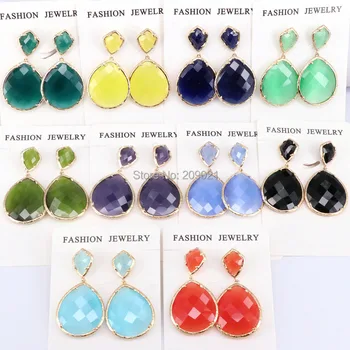 5Pairs New Arrival Gold Frame Water Drop Cats Eye Stones Dangle Earrings Women's Fashion Jewelry
5Pairs New Arrival Gold Frame Water Drop Cats Eye Stones Dangle Earrings Women's Fashion Jewelry