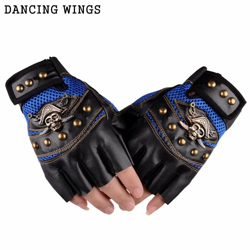PU Leather Skeleton Motorcycle Mens Gloves Half Fingers Pirate Skull Rivet Punk Cycling Bicycle Gloves
PU Leather Skeleton Motorcycle Mens Gloves Half Fingers Pirate Skull Rivet Punk Cycling Bicycle Gloves
