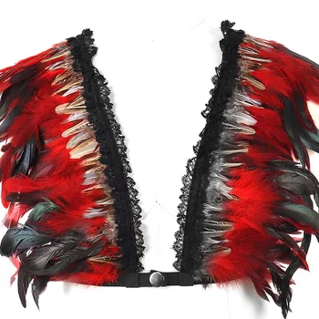 Feather Epaulettes Wings For Women Burning Man Red Adjust Body Harness Cage Bra Wedding Culb Party Dance Rave Wear Halloween
Feather Epaulettes Wings For Women Burning Man Red Adjust Body Harness Cage Bra Wedding Culb Party Dance Rave Wear Halloween