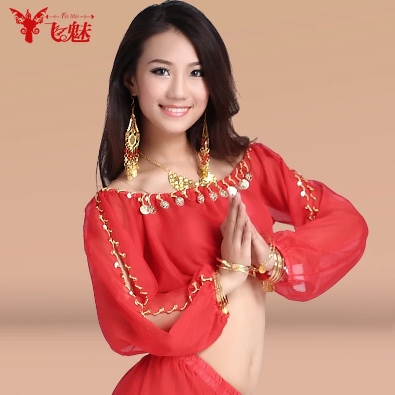 Women's Belly dance costume chiffon lantern long sleeves gold coins top&tees indian clothing belly dancing tops
Women's Belly dance costume chiffon lantern long sleeves gold coins top&tees indian clothing belly dancing tops