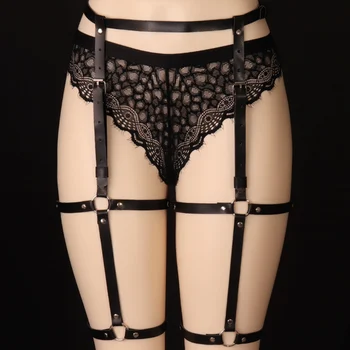 PU Leather Harness Stockings High Black Garter Belt for Women Sexy Bondage Fetish With O ring Thong Festival Cosplay Party Dance
PU Leather Harness Stockings High Black Garter Belt for Women Sexy Bondage Fetish With O ring Thong Festival Cosplay Party Dance