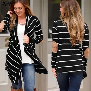 New Fashion Women Casual V-neck Long Sleeve Striped Outwear Regular Fit, Asymmetrical hem, Front Open Coat
New Fashion Women Casual V-neck Long Sleeve Striped Outwear Regular Fit, Asymmetrical hem, Front Open Coat