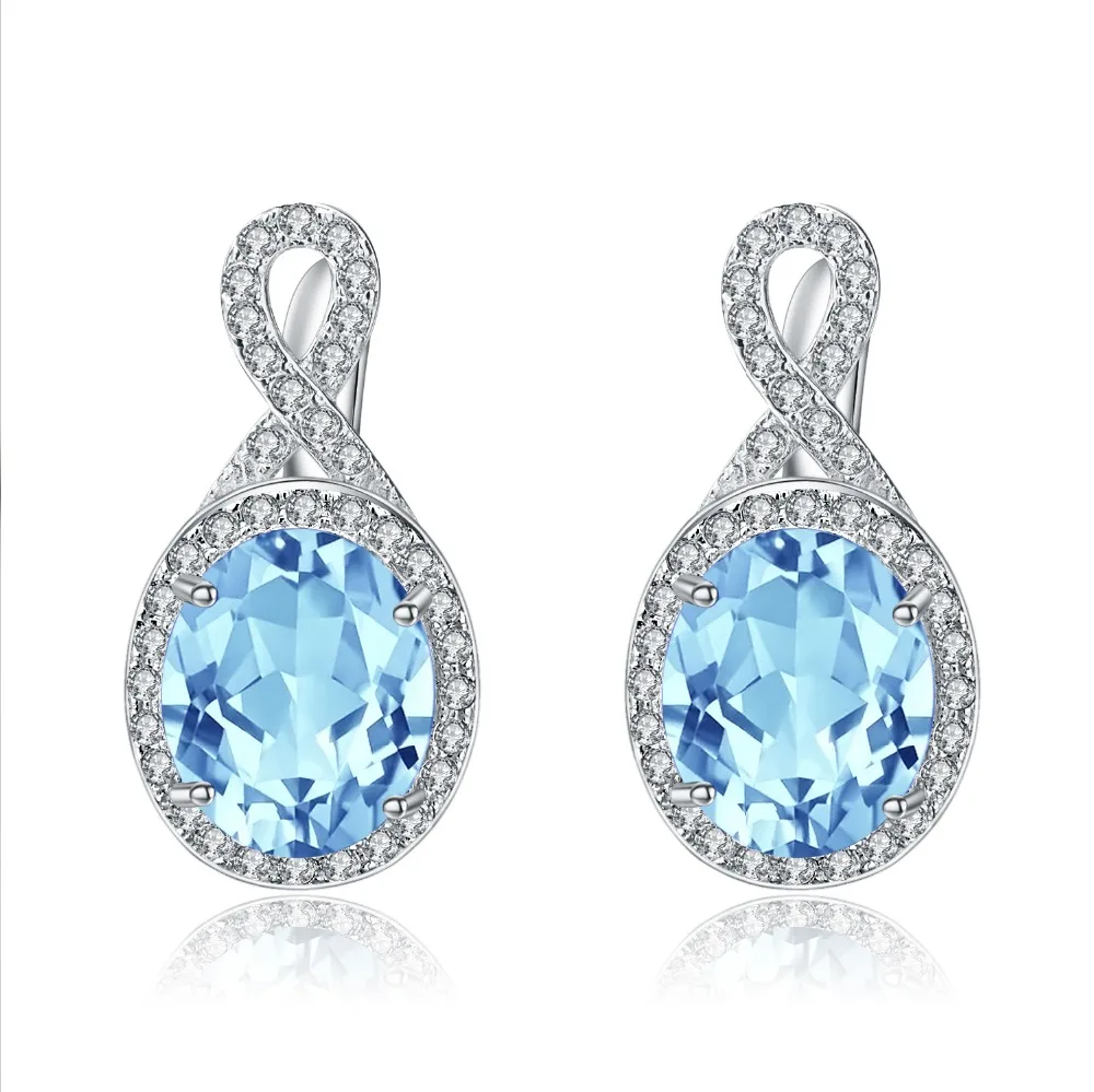 GEM'S BALLET 9.78Ct Natural Sky Blue Topaz Gemstone Earrings 100% 925 Sterling Silver Stud Earrings For Women Fine Bijouterie
GEM'S BALLET 9.78Ct Natural Sky Blue Topaz Gemstone Earrings 100% 925 Sterling Silver Stud Earrings For Women Fine Bijouterie